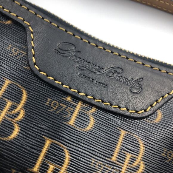 DOONEY & BOURKE 1975 Signature Purse DB Handbag black and gold with red lining - Picture 2 of 13
